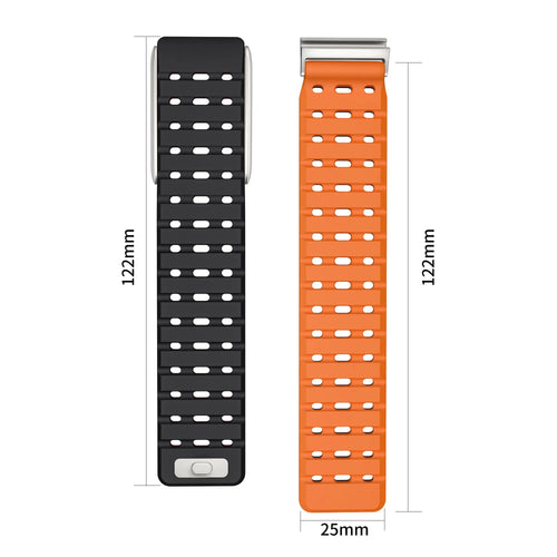 Kompatibel mit Whoop 5.0 magnetisches Silikonarmband (Schwarz/Orange)