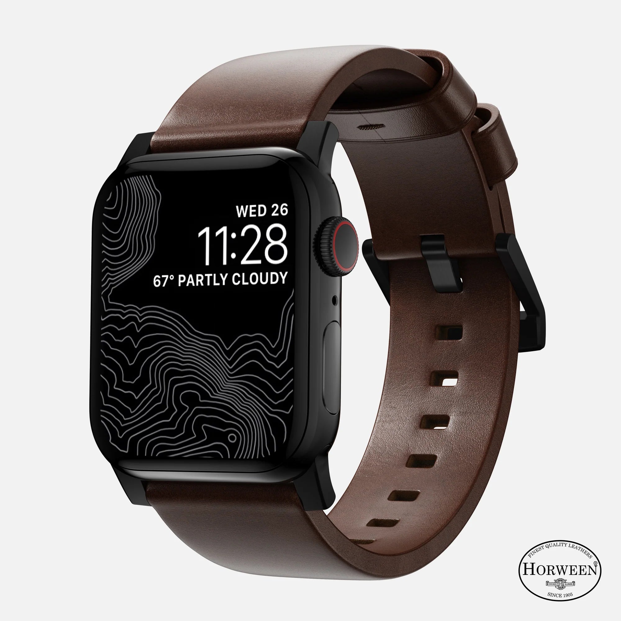 Nomad Modern Apple Watch Lederarmband (Braun/Schwarz)
