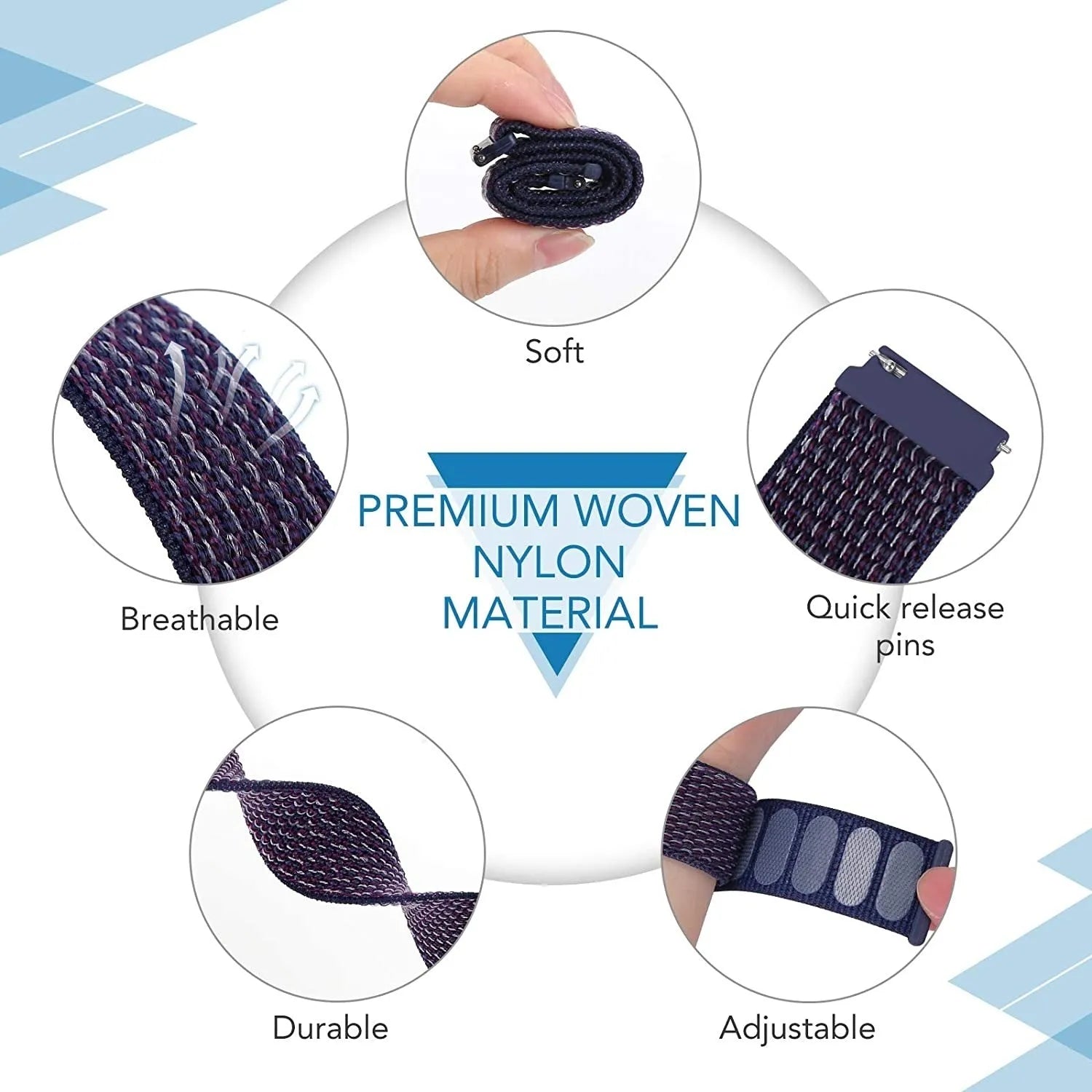 Coros Apex 2 Nylon Strap (Purple/Blue)
