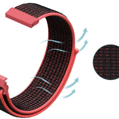 Amazfit Bip 5 Nylon Strap (Black/Coral)