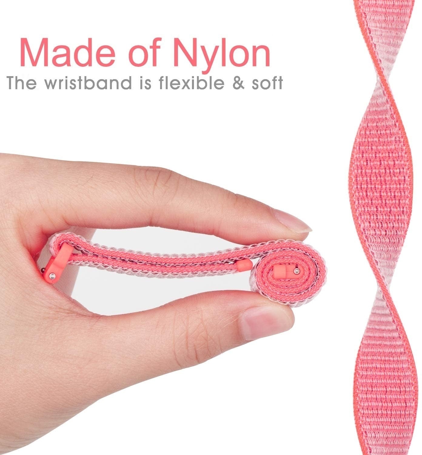 Correa nylon OnePlus Watch 3 - 43mm (rosa/rojo)