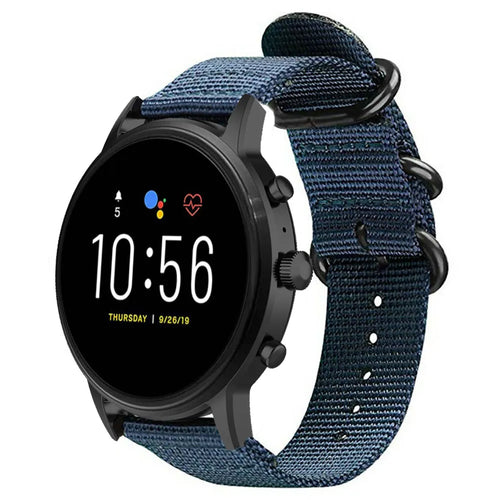 Bracelet nylon con hebilla Fossil Gen 4 Explorist HR (azul)