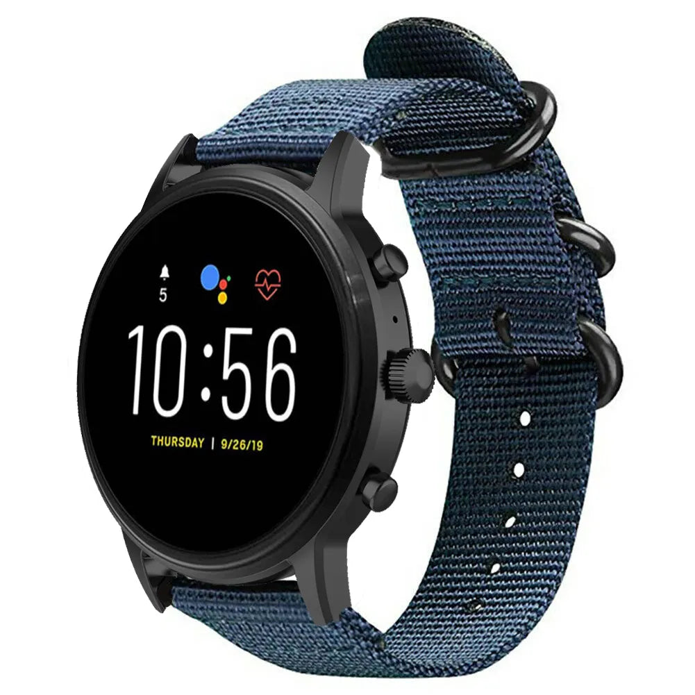 Fossil Gen 4 Explorist (HR) Nylonarmband mit Schnallenverschluss (Blau)