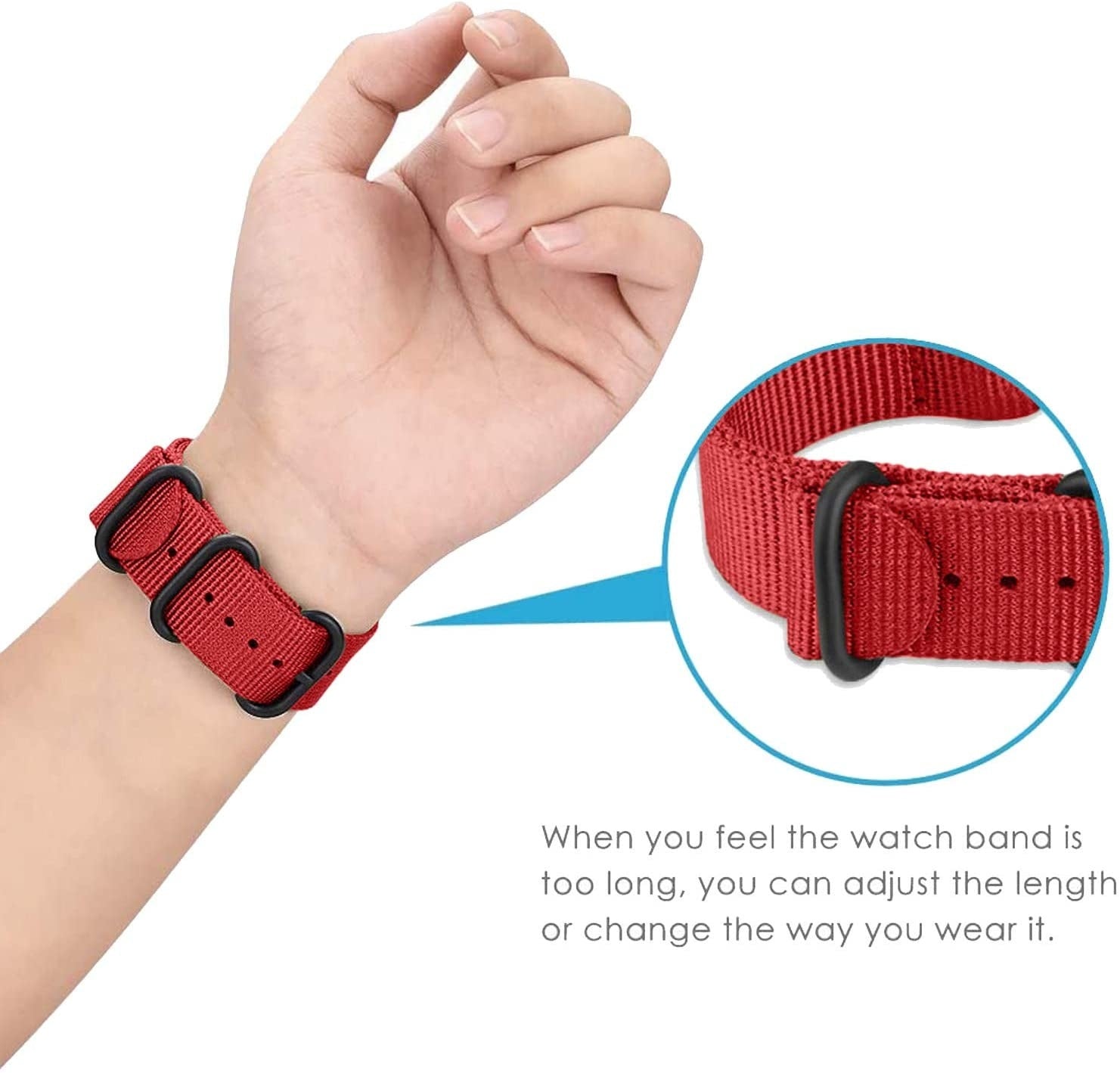Amazfit Bip 6 Nylon Buckle Strap (Red)