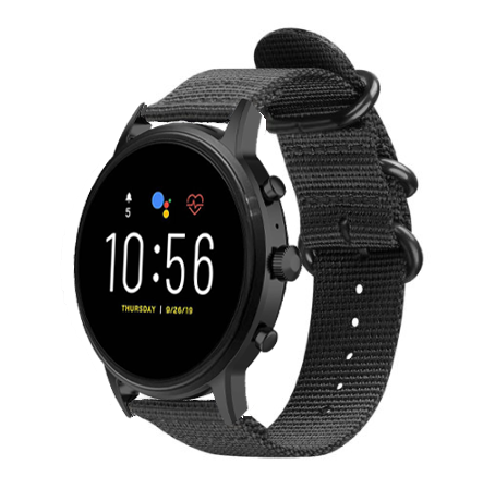 Bracelet nylon con hebilla Fossil Gen 4 Explorist HR (negro)