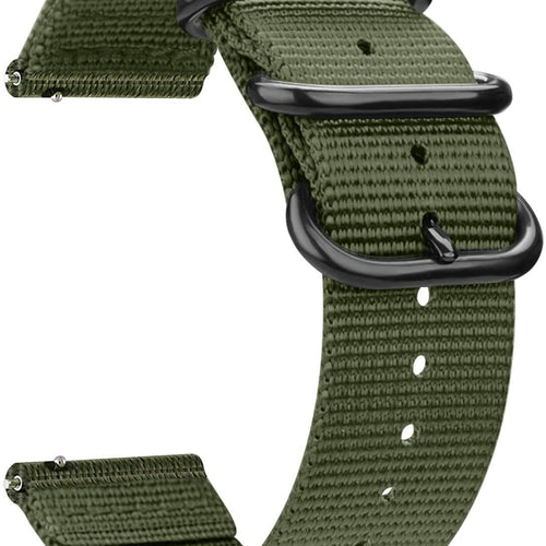 Fossil Gen 4 Explorist (HR) nylon gesp band (groen)