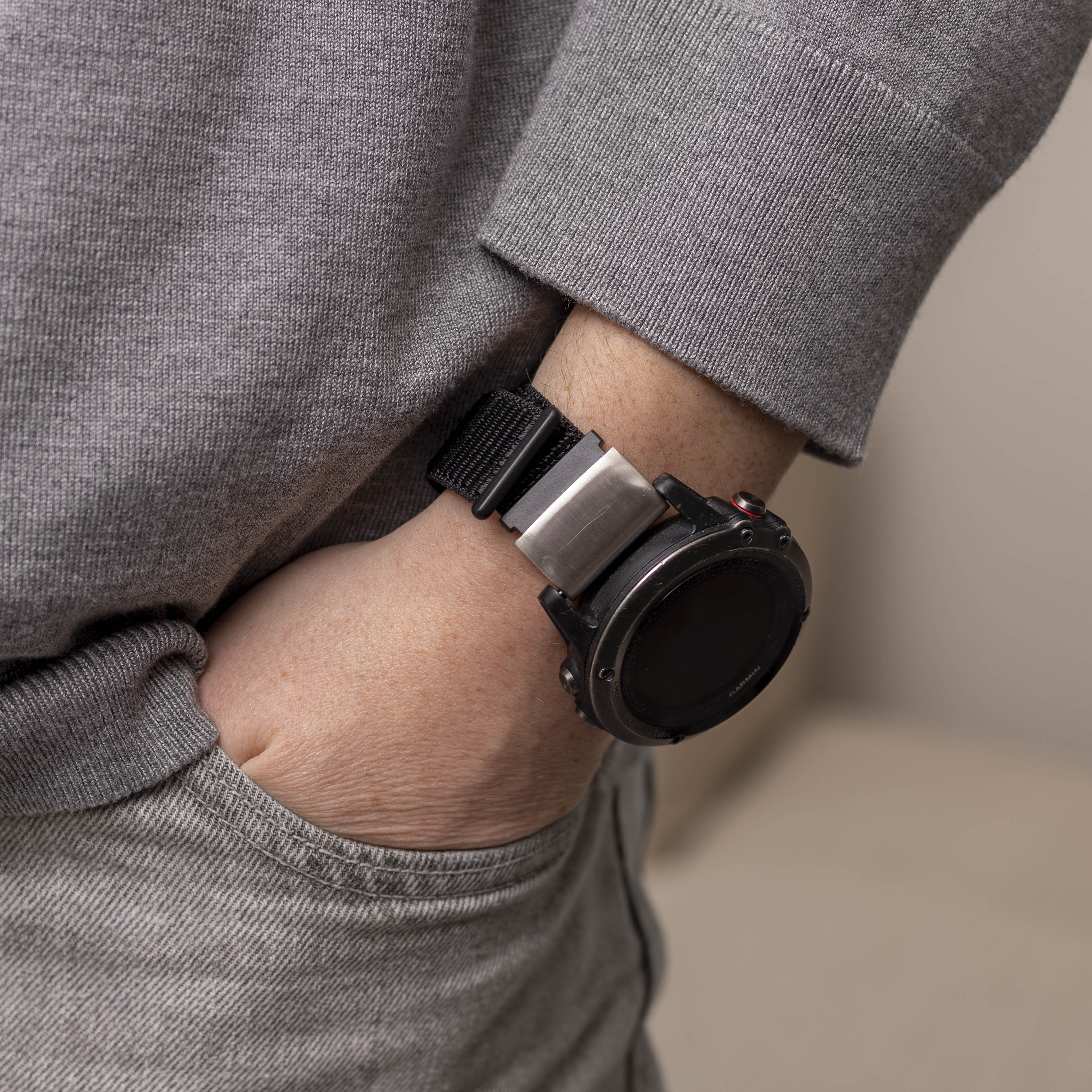 Correa nylon Garmin Fenix 5x/6x (negro)