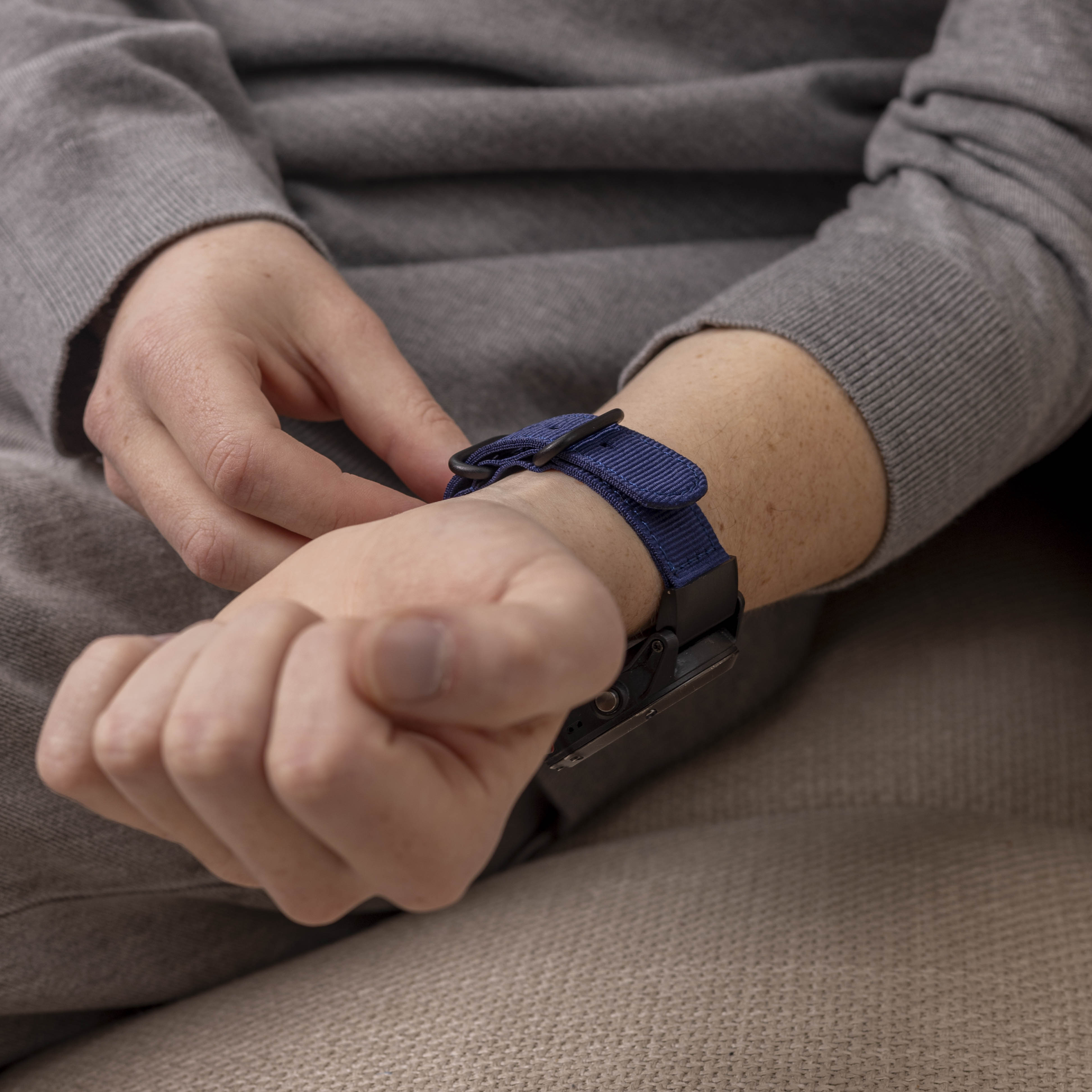 Garmin Quatix 3 / 6x / 7x Solar Buckled Nylon Strap (Blue)