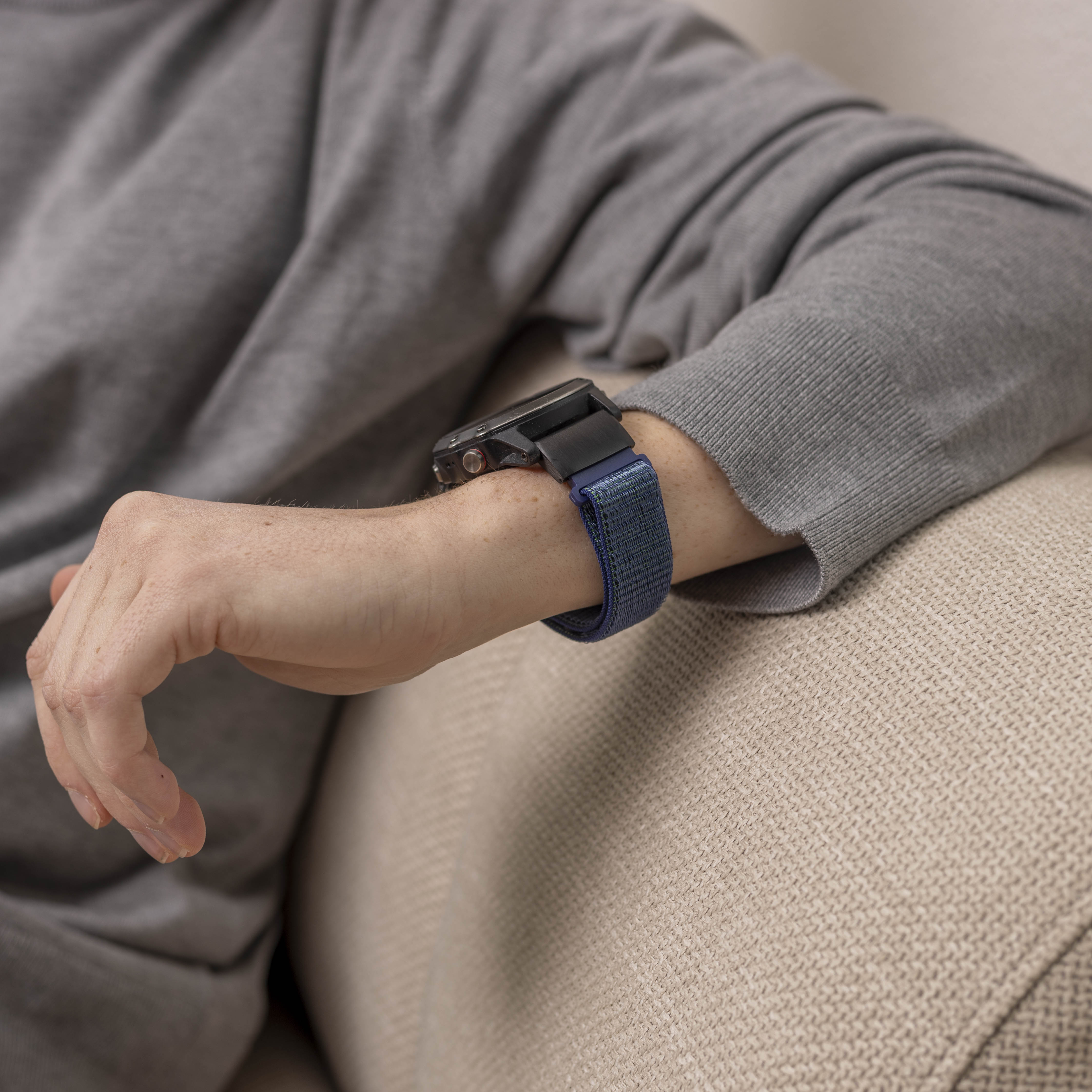 Garmin Quatix 3 / 6x / 7x Solar Buckled Nylon Strap (Blue)