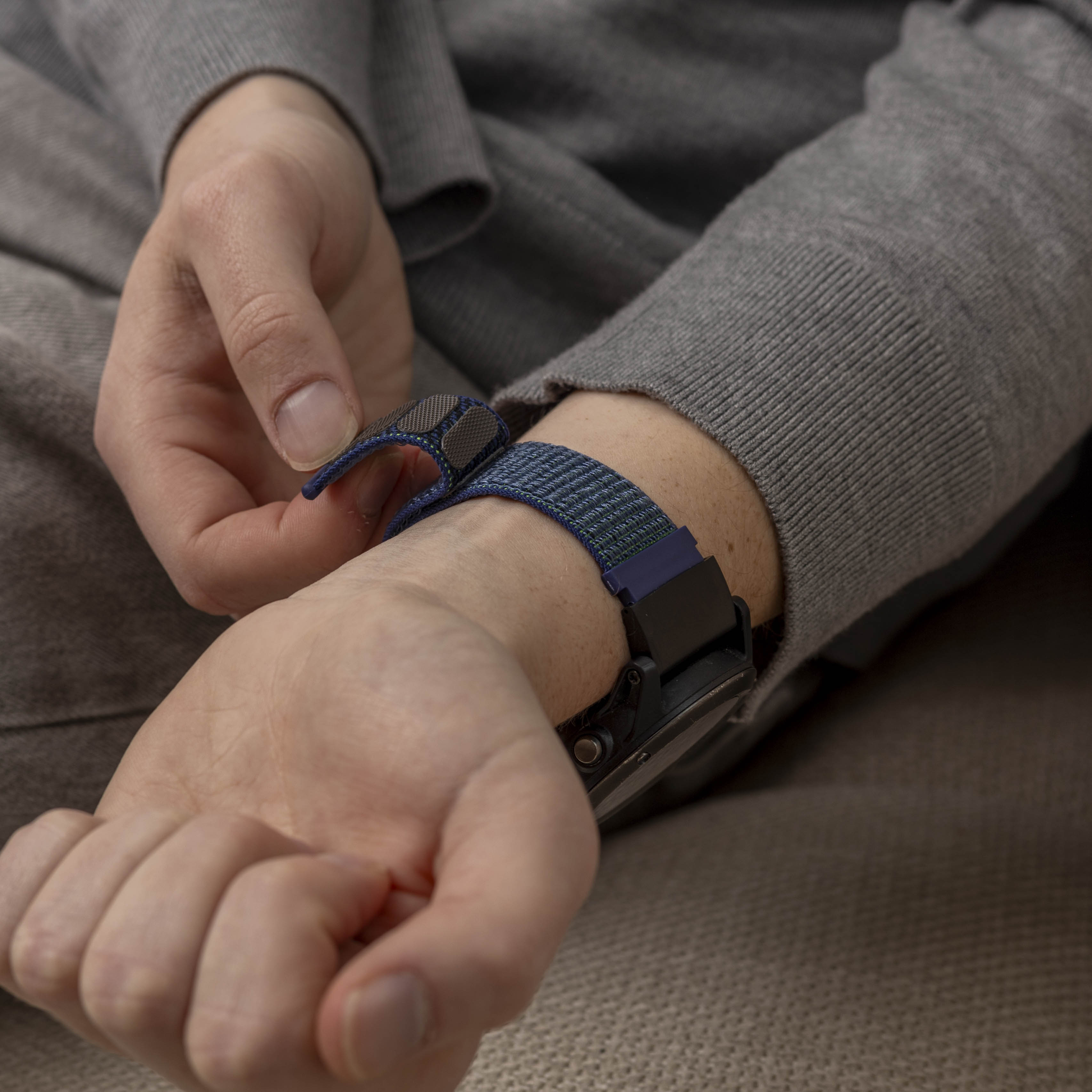 Garmin Quatix 3 / 6x / 7x Solar Buckled Nylon Strap (Blue)