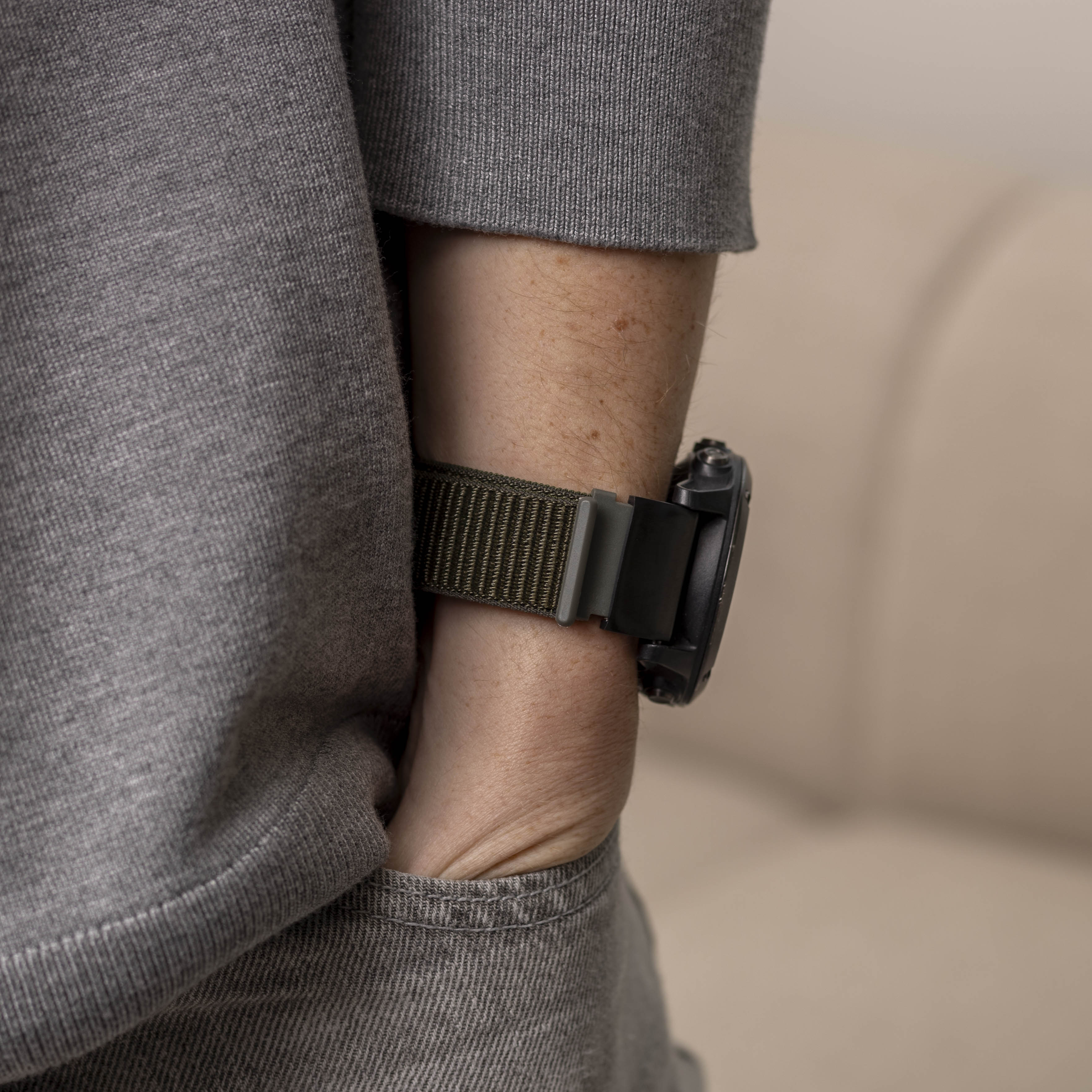Correa de nylon Garmin Fenix ​​5x/6x (verde ejército)
