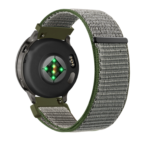 Bandz Garmin Bounce 2 Nylon Loop Armband (Olivgrün)