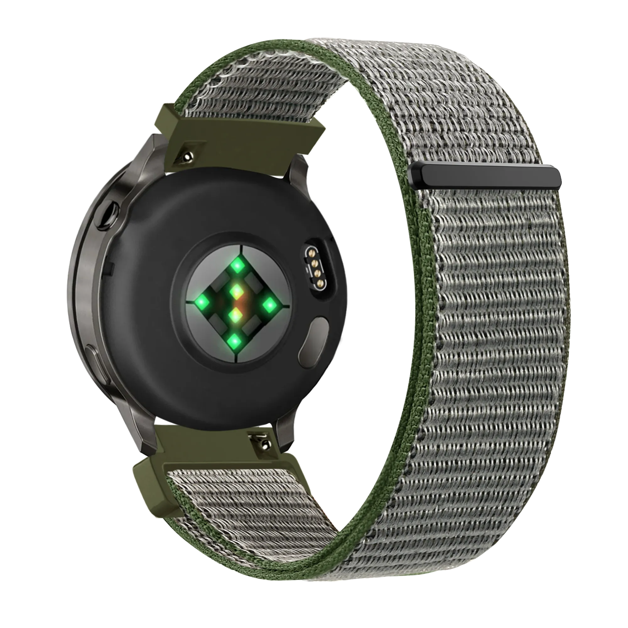 Bandz Garmin Vivoactive 6 nylon loop band (olijfgroen)