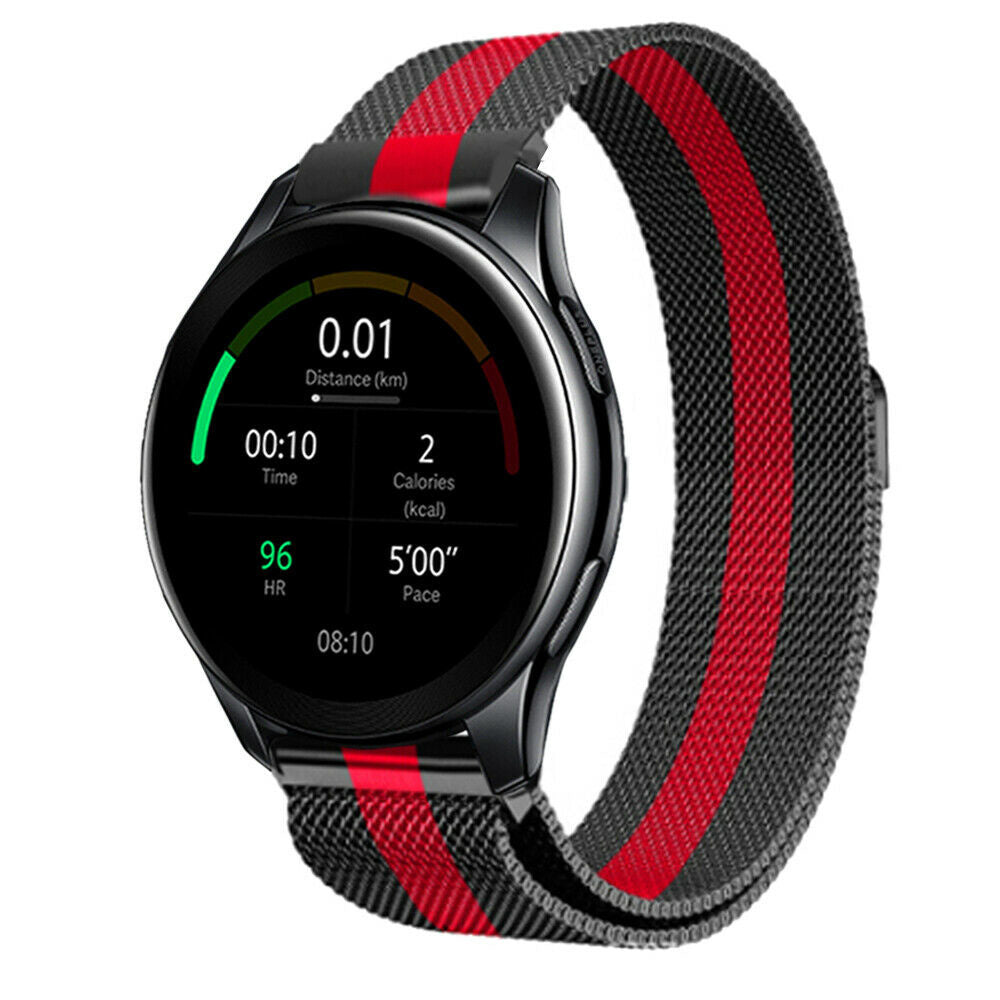 oneplus-watch-milanese-band-zwart-rood