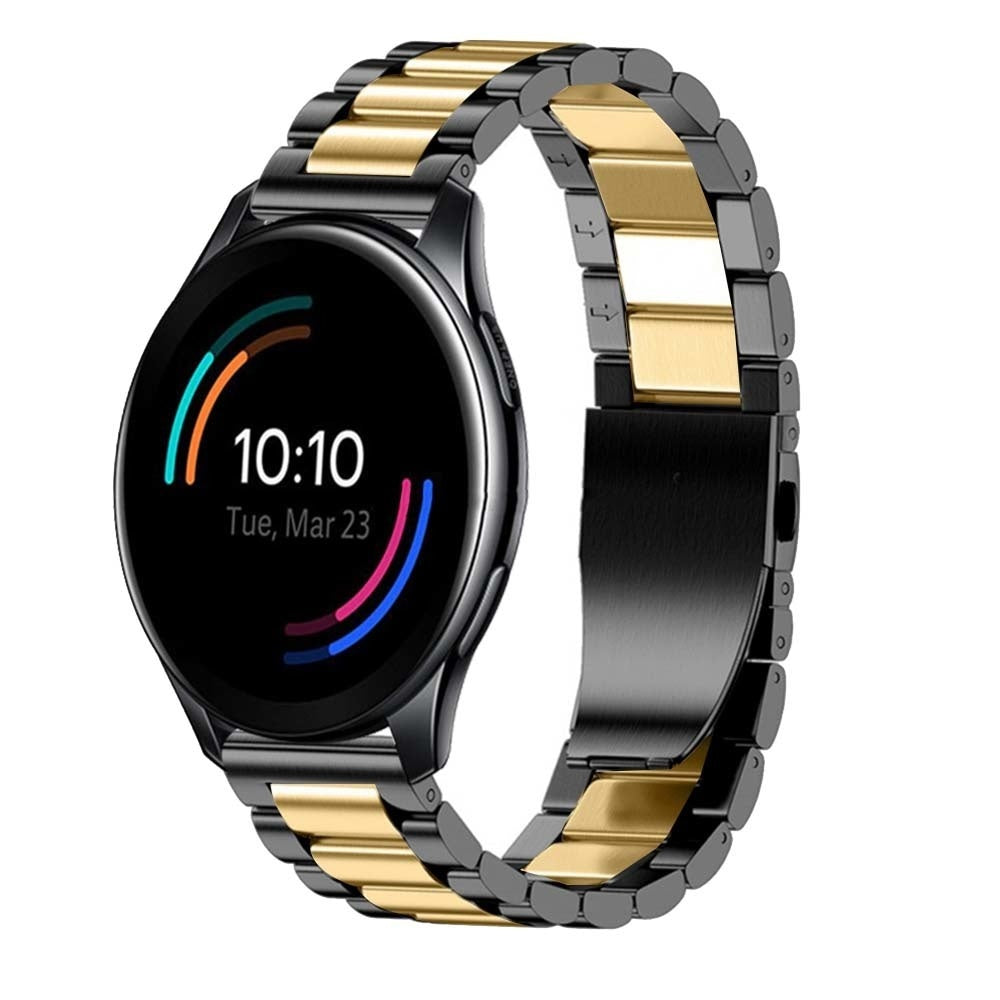 oneplus-watch-stalen-band-goud-zwart-voorkant