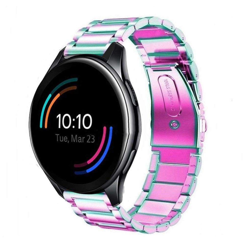 oneplus-watch-stalen-band-regenboog