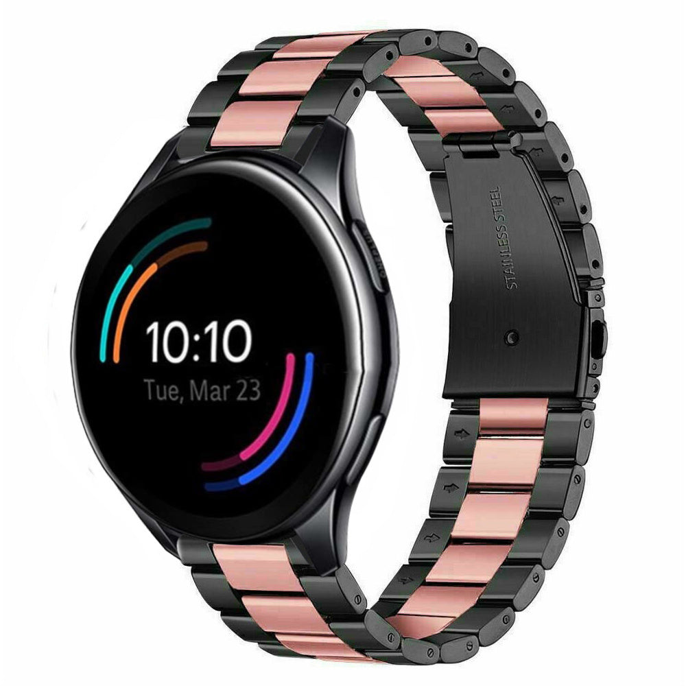 oneplus-watch-stalen-band-zwart-roze