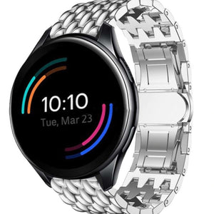 oneplus-watch-stalen-draak-band-zilver