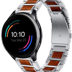 Correa de madera / acero OnePlus Watch 3 (plata)