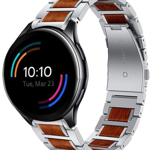 Correa de madera / acero OnePlus Watch 3 (plata)