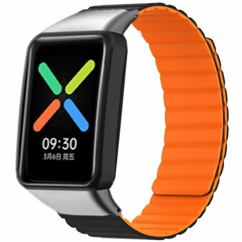 oppo-watch-free-armband-magnet-schwarz-orange