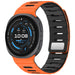 Samsung Galaxy Watch 8 - 44mm magnetisch siliconen bandje (oranje/zwart)