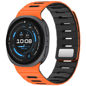 Samsung Galaxy Watch 8 - 40mm magnetisch siliconen bandje (oranje/zwart)