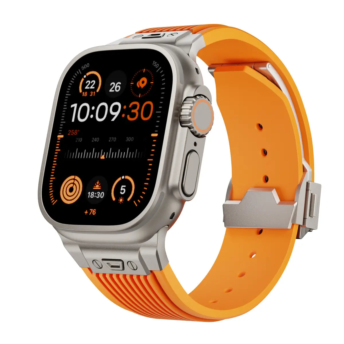 Correa silicona elástica líquida Apple Watch (naranja)