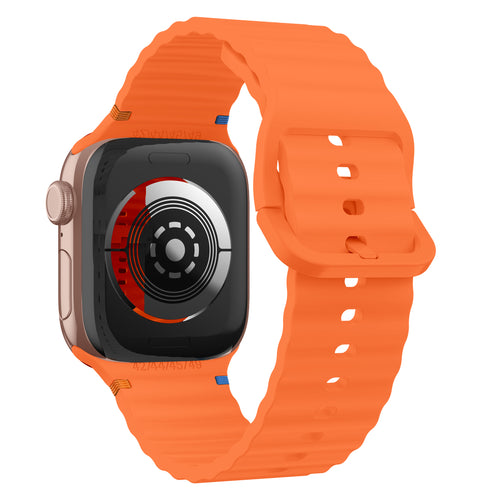 Bracelet silicone ondulé Apple Watch Ultra (orange)