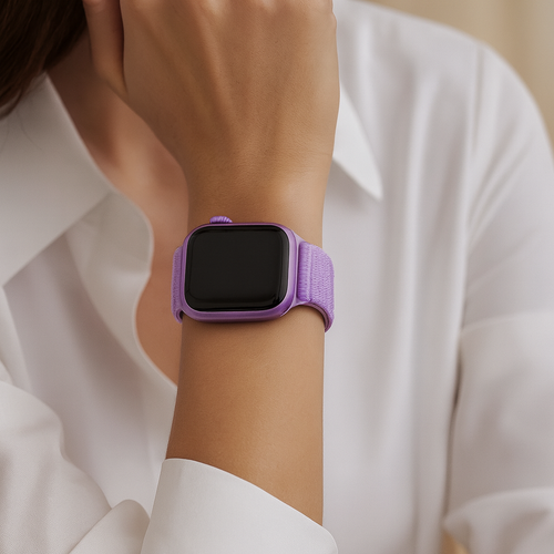 Strap-it Apple Watch Wave Nylonarmband (Lila)