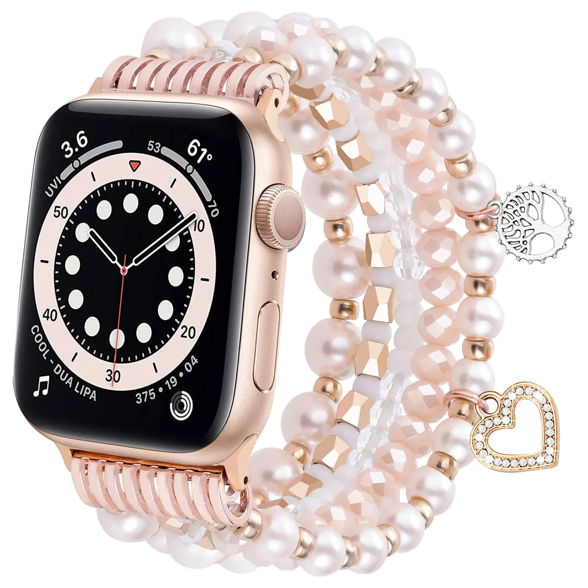 Apple Watch Perlenarmband (Rosa)