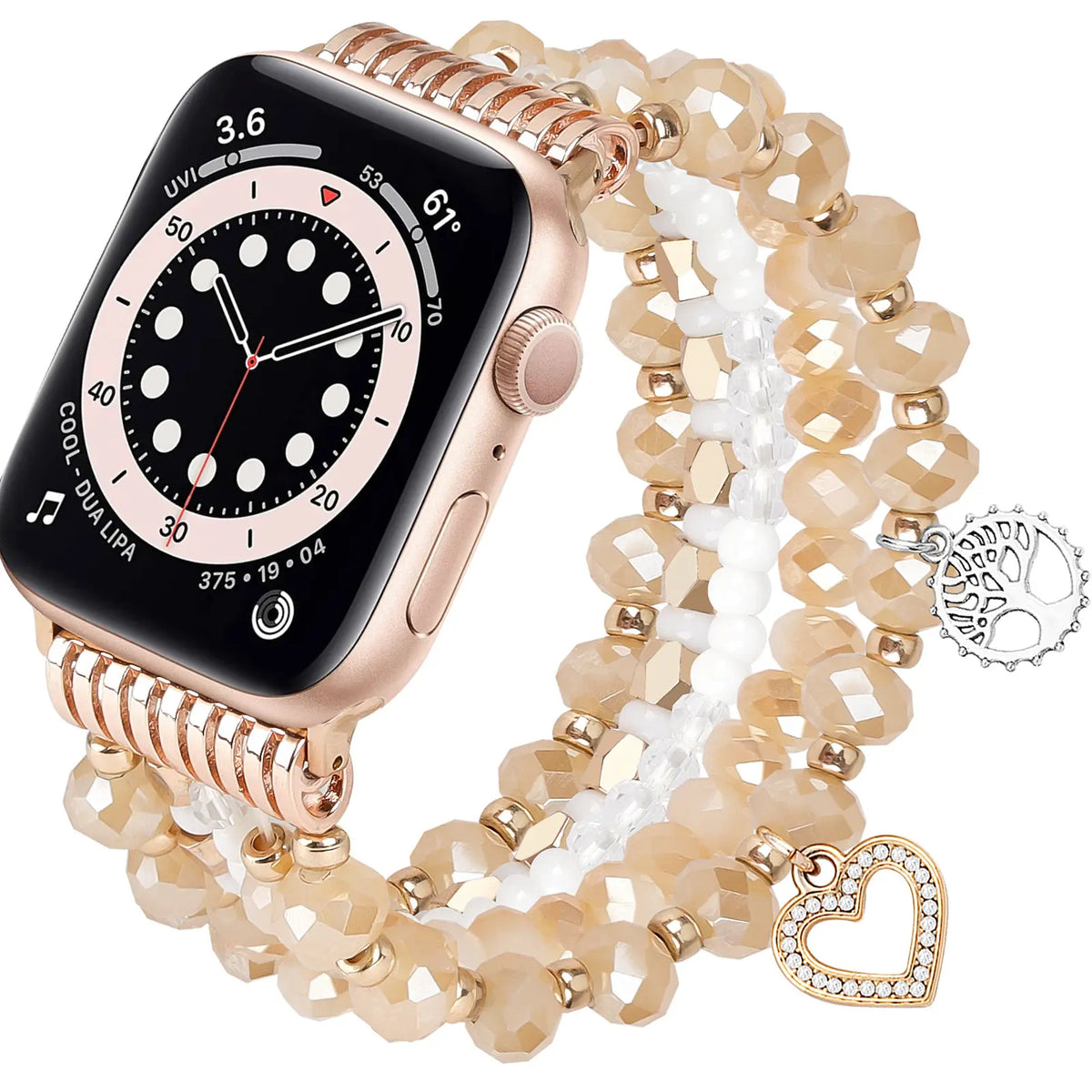 Apple Watch Perlenarmband (Roségold)
