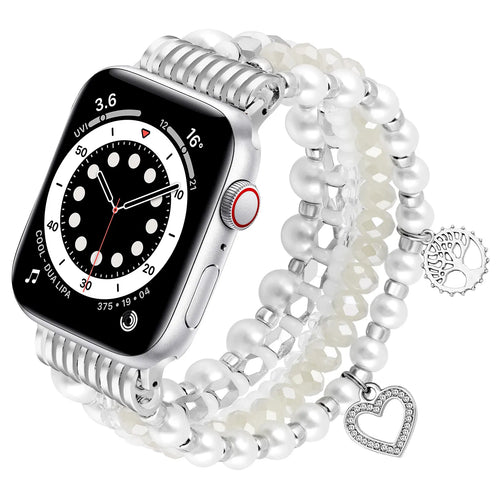 Apple Watch Perlenarmband (Weiß)