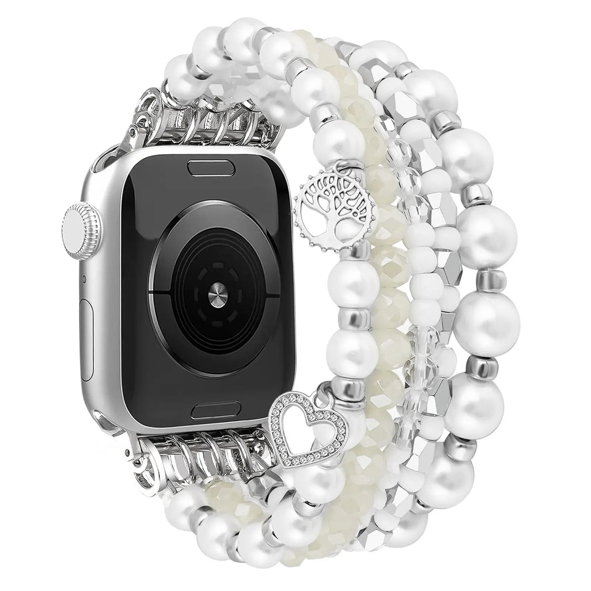 Apple Watch Perlenarmband (Weiß)