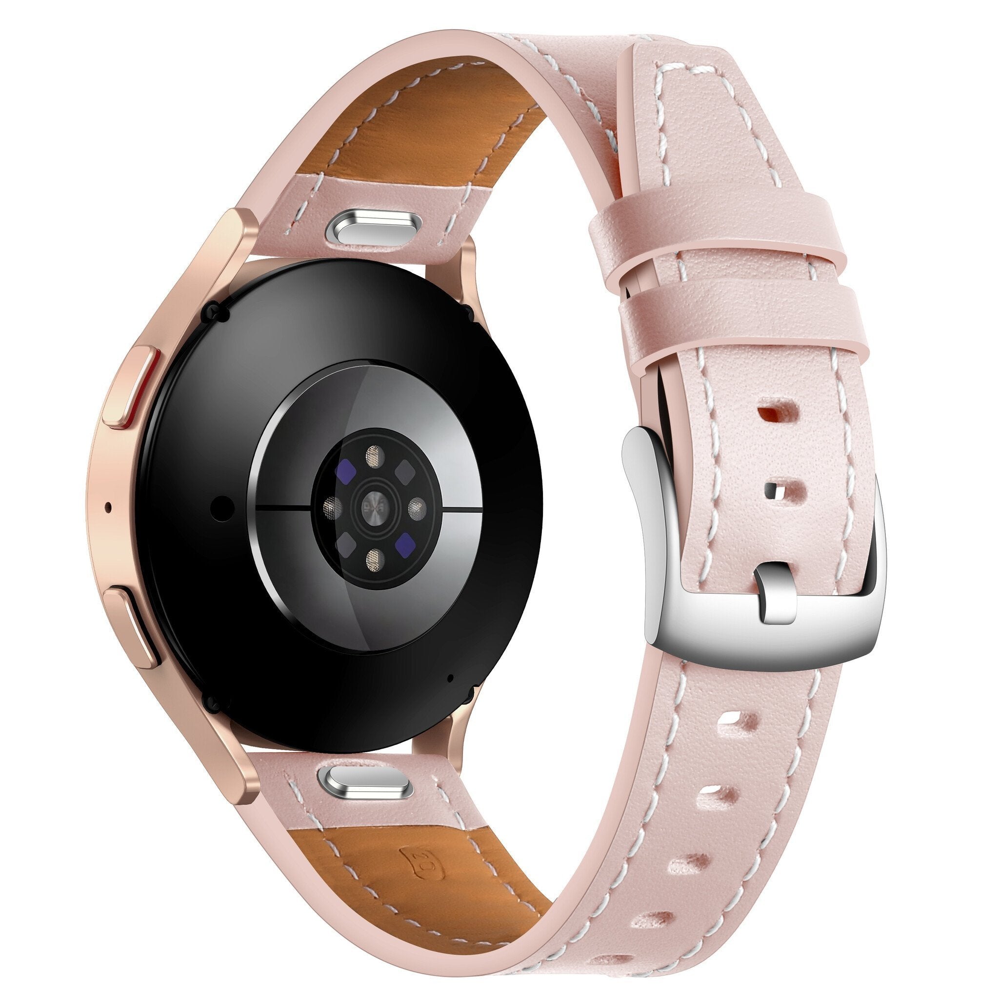 Huawei Watch GT 2 - 42mm 'One Push' Leather Strap (Light Pink)