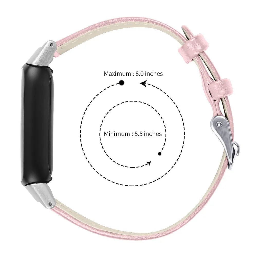 Fitbit Luxe modernes Leder-Armband (rosa)