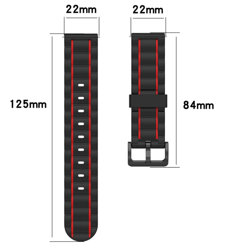 Suunto 9 Peak Pro Sport Strap with Buckle (Black/Red)