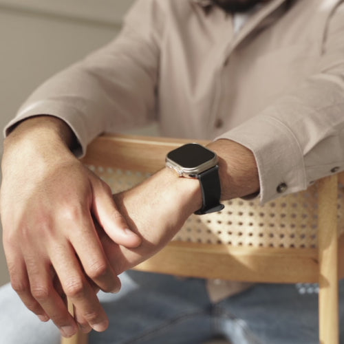 Bandz Correa cuero 'Classic' Apple Watch Ultra (negro)