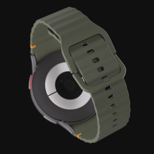 Samsung Galaxy Watch 46mm wave siliconen bandje (legergroen)