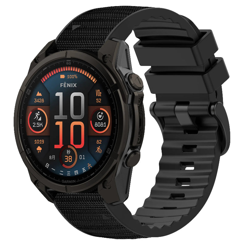 Garmin Quatix 3/6x/7x Hybrid Nylon Strap (Black)