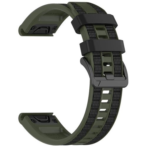 Correa deportiva grain Garmin Fenix 5/6 (verde militar/negro)