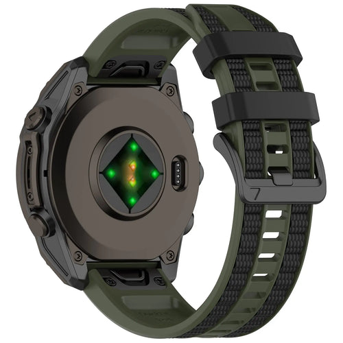 Correa deportiva grain Garmin Fenix 5/6 (verde militar/negro)