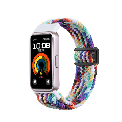 Huawei Band 10 gevlochten bandje (regenboog)