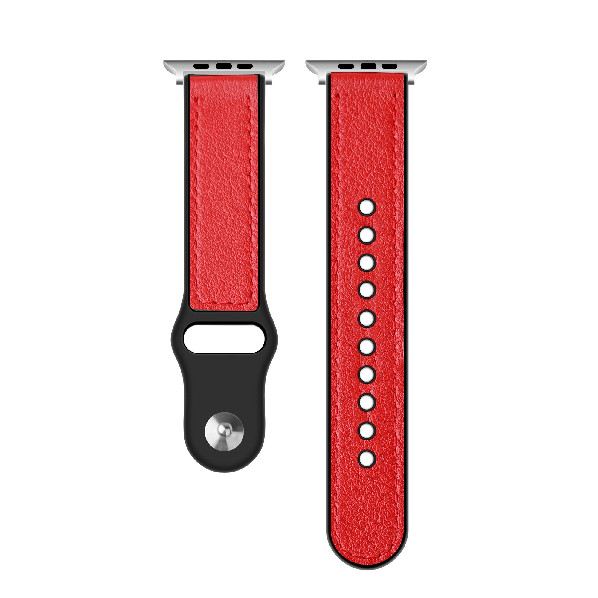 Apple Watch Ultra Hybrid Leather Strap (Red)