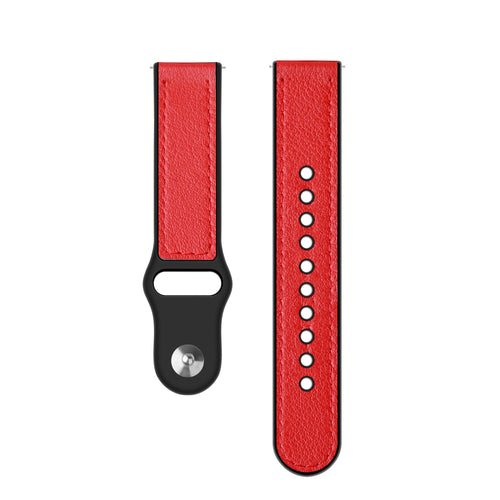 Withings ScanWatch Nova Leather Hybrid Strap (Red)