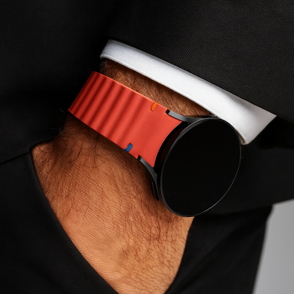 Samsung Galaxy Watch 7 44mm mit wellenförmigem Armband (Rot)