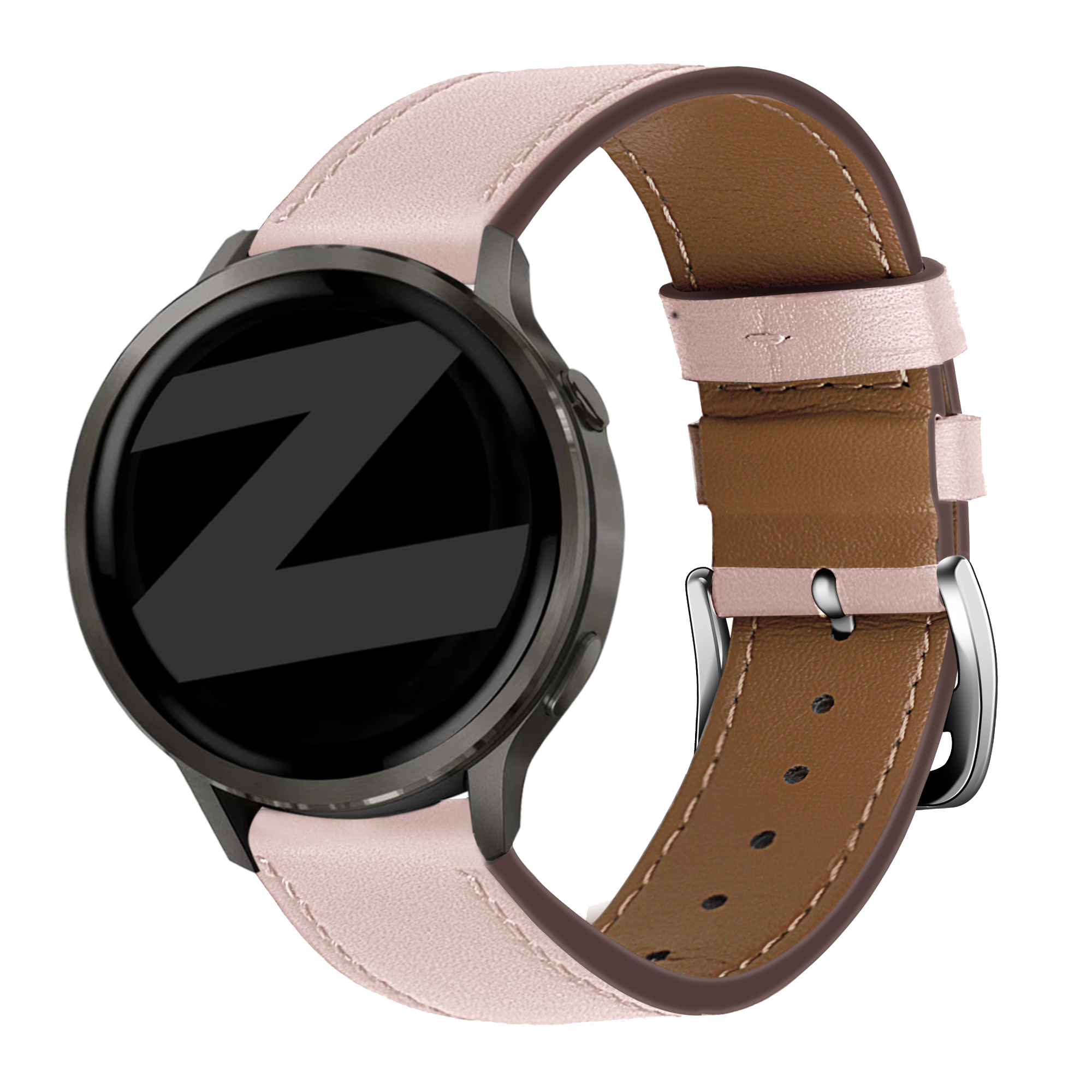 Bandz Bracelet cuir 'Deluxe' Garmin Vivomove 3s (rose)