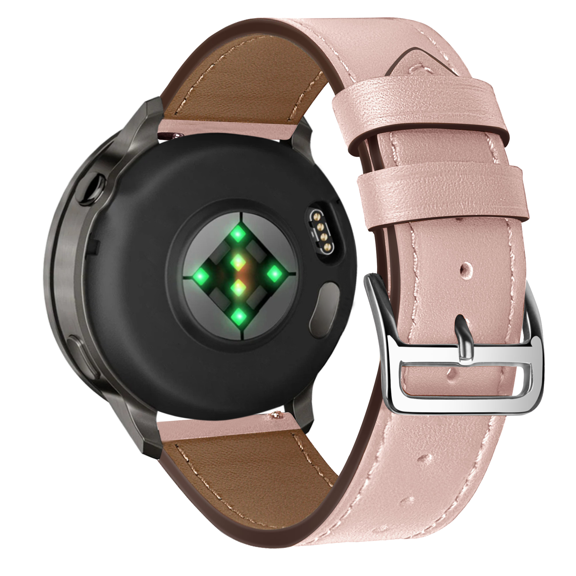 Bandz Bracelet cuir 'Deluxe' Garmin Vivomove 3s (rose)