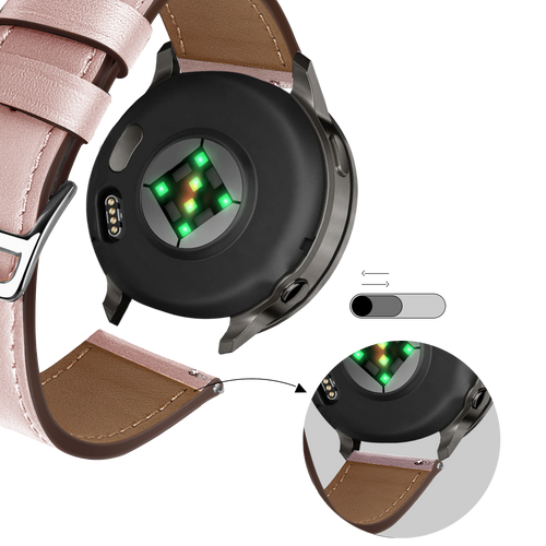 Bandz Correa cuero 'Deluxe' Garmin Forerunner 255s (rosa)