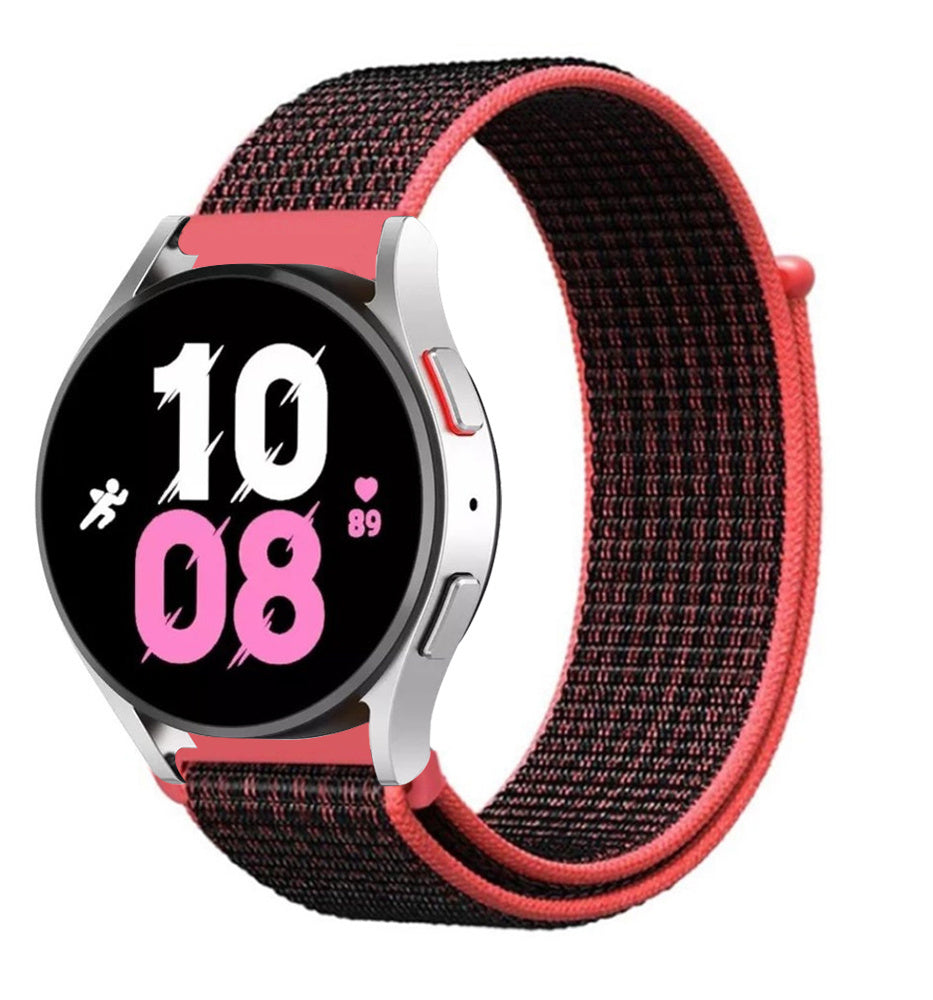 samsung-galaxy-watch-5-nylon-armband-schwarz-rot